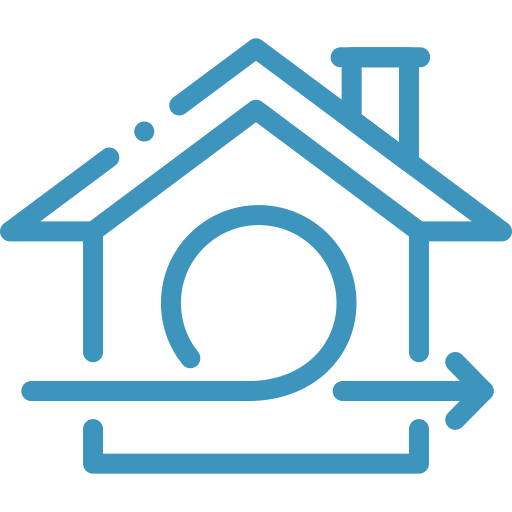 Residential home with an exhaust fan system installed.